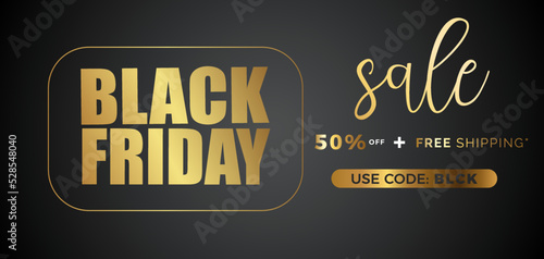 Black Friday Sale Promotion Poster or banner. Special offer 40% off sale.  