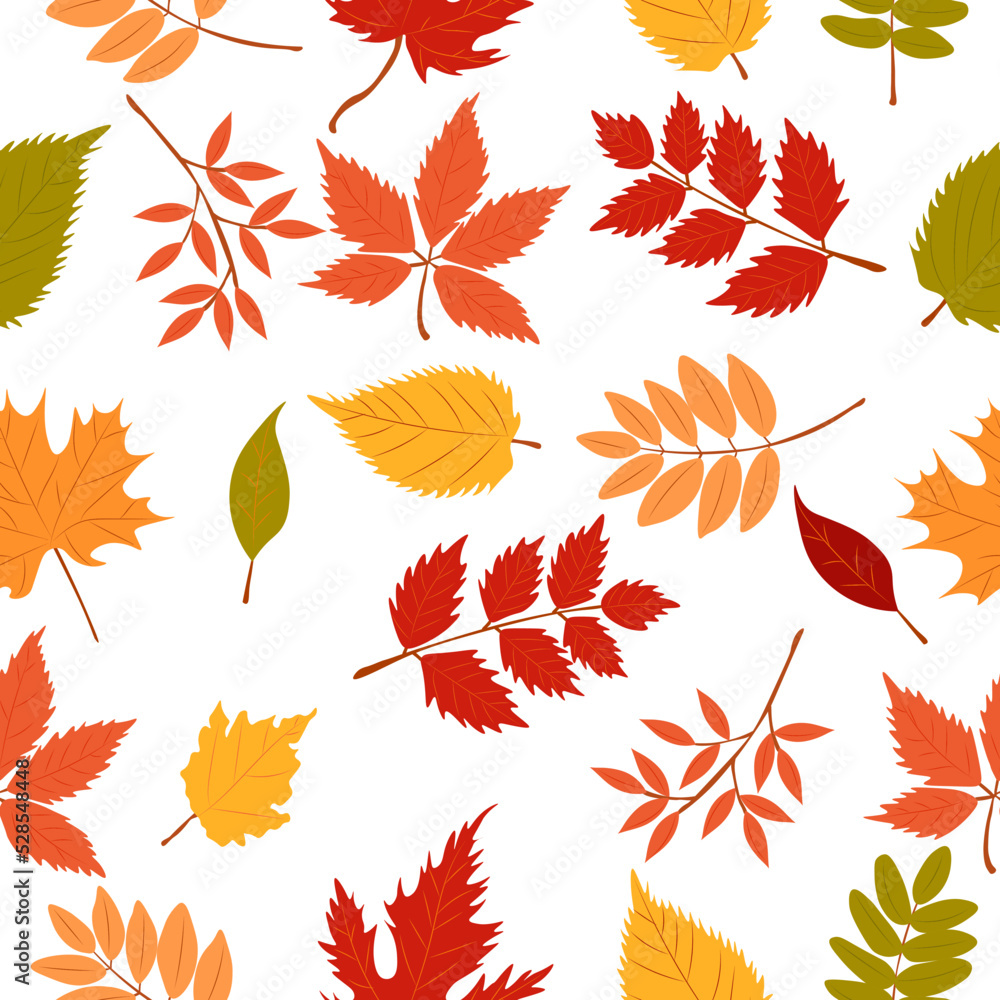 Fototapeta premium autumn pattern with autumn leaves. Autumn pattern for autumn design