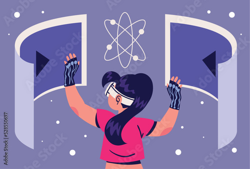 woman interacting in metaverse