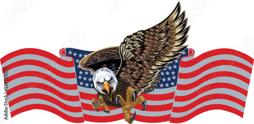 American eagle with USA flags