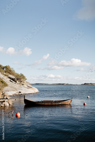 traditional row boat archipelago in finland photo