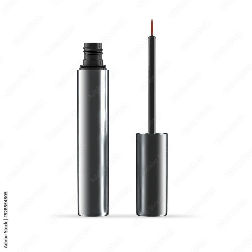 Fototapeta premium Black lash serum open bottle mockup isolated