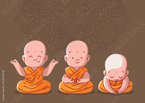 group buddhist monk
