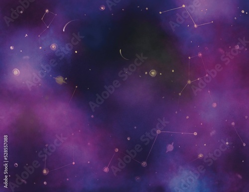 Space background with nebula and shining stars. Colorful cosmos. Infinite universe and starry night. 