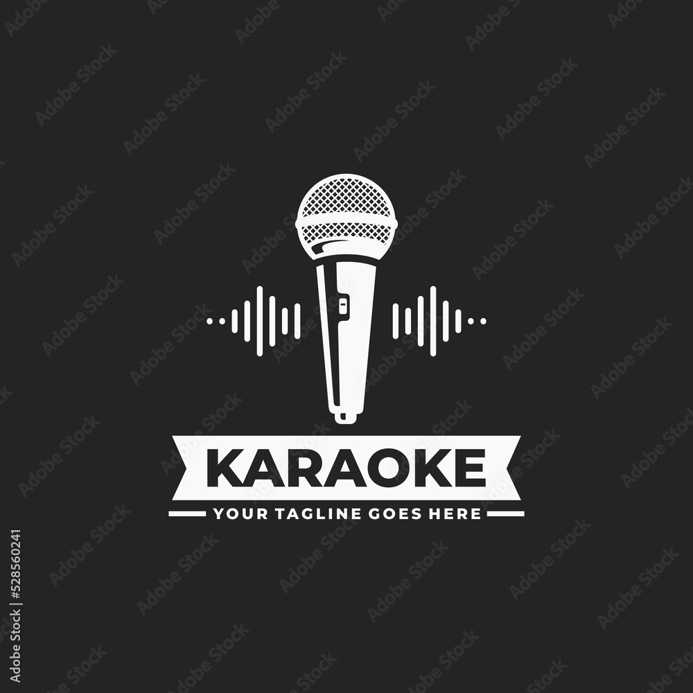 Karaoke logo design vector illustration