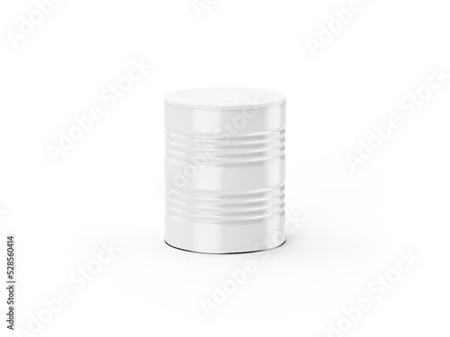 Baby milk powder tin can on white background