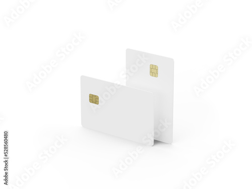 Bank card on white background