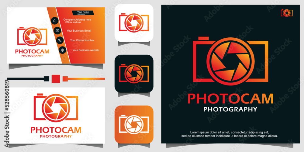 simple camera with line art logo design Stock Vector | Adobe Stock