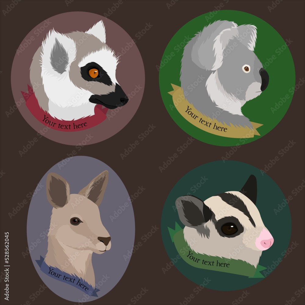 Fototapeta premium set of animals