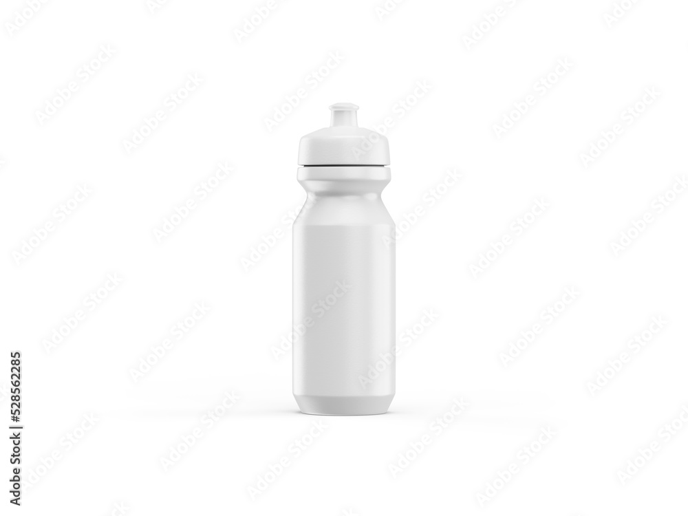 White plastic sport water bottle on white background White plastic sport water bottle on white background