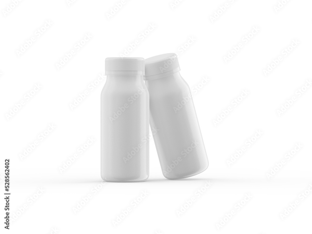 Yogurt drink bottle on white background