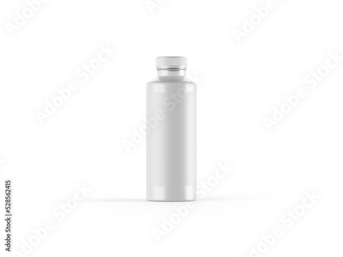 Yogurt drink bottle on white background