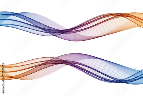 Abstract blue yellow transparent wave background, wave horizontal lines design on white background