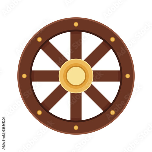 Wood wheel vector. Wood wheel on white background.