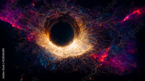Canvas Print Cosmic Supermassive Black Hole Spectacular Art Illustration