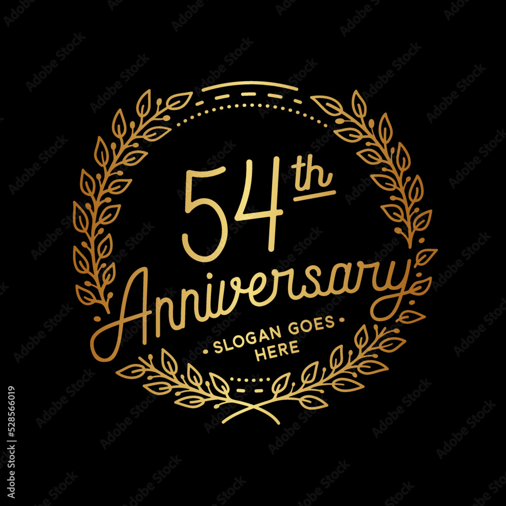 54 years anniversary celebrations design template. 54th logo. Vector and illustrations. 54 years anniversary celebrations design template. 54th logo. Vector and illustrations.