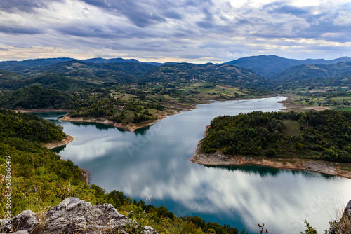 A view of the lake before the start of rain