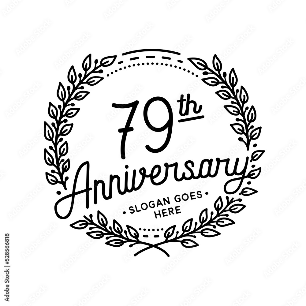 Obraz premium 79 years anniversary celebrations design template. 79th logo. Vector and illustrations. 