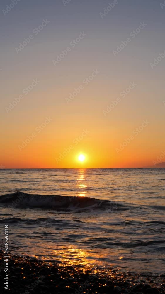 Sunrise and Ocean Waves at Beach Slow Motion Vertical Video Sunrise and Ocean Waves at Beach Slow Motion Vertical Video