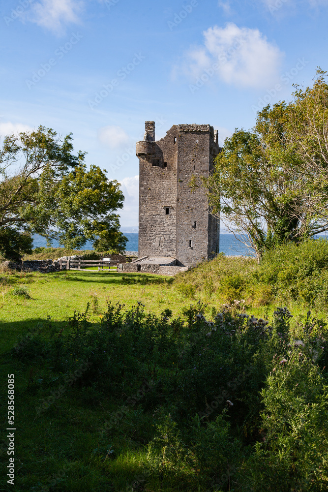 tower of castle in ireland west coast