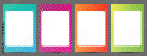 color gradient and halftone pattern texture on cards frame set