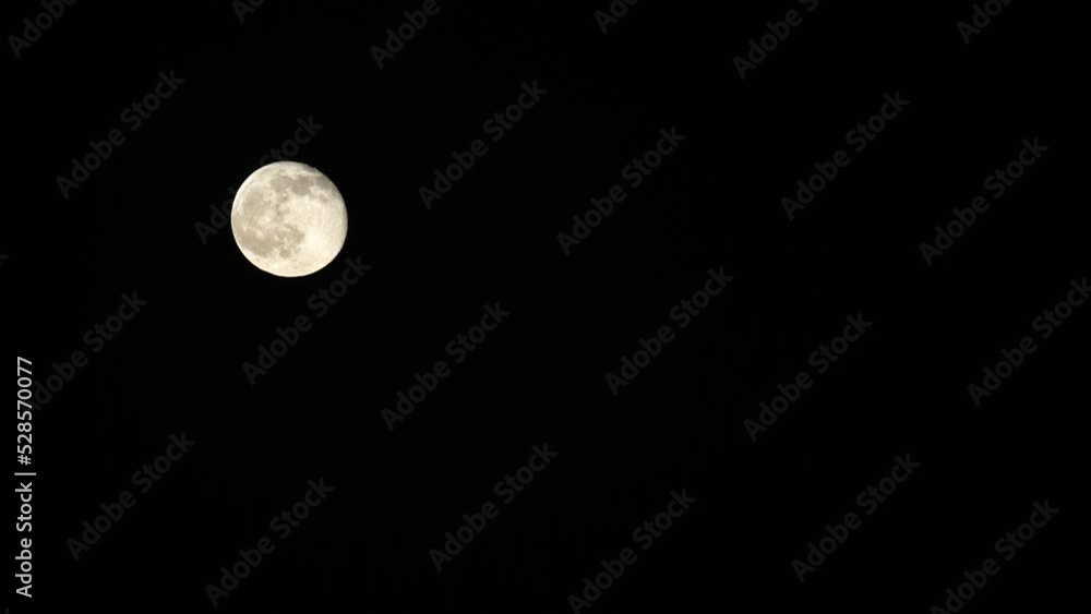 Lockdown Shot Of Super Moon In Clear Black Sky At Night - Santa Monica, California Lockdown Shot Of Super Moon In Clear Black Sky At Night - Santa Monica, California