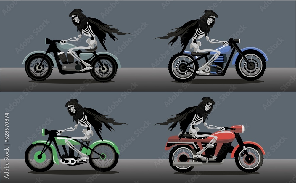 Obraz premium silhouette of a biker