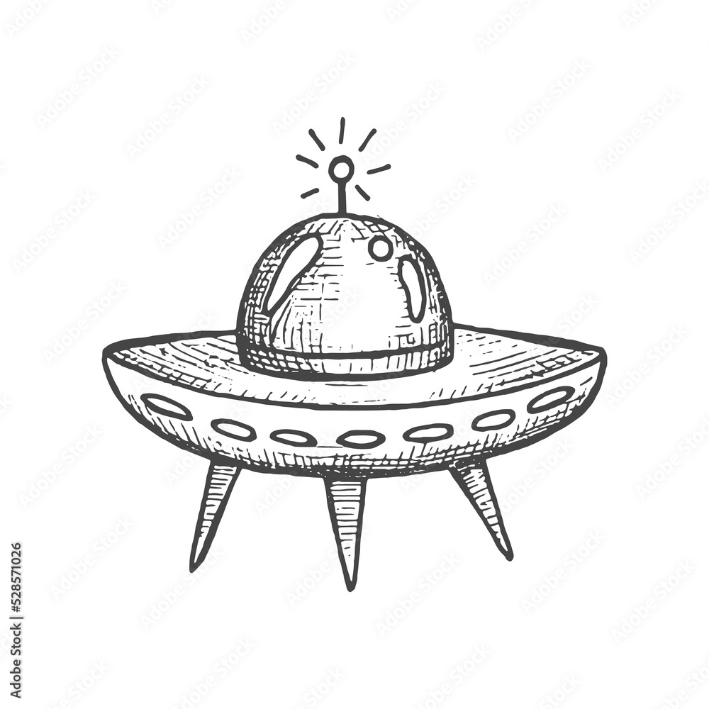 flying saucer sketch vector illustration Stock Vector Adobe Stock