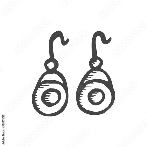 earrings bijouterie vector hand drawn sketch isolated.eps