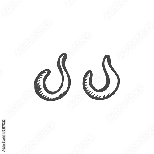 earrings bijouterie vector hand drawn sketch isolated.eps