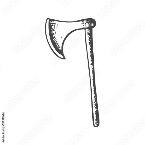 knight ax sketch vector illustration
