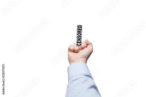 Hand shows middle finger from behind the camera