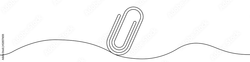 Clip icon line continuous drawing vector. One line Clip icon vector background. Clip mark icon. Continuous outline of a Clip icon. Clip icon line continuous drawing vector. One line Clip icon vector background. Clip mark icon. Continuous outline of a Clip icon.
