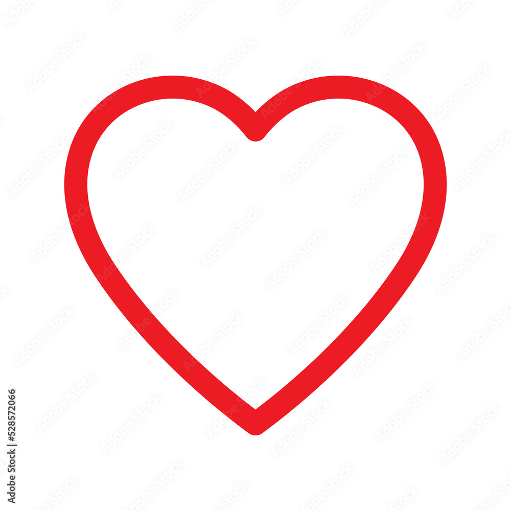 Red heart icon on transparent background. Love and romance sign, vector illustration icon flat design. I love you symbol. Healt care concept sign vector.