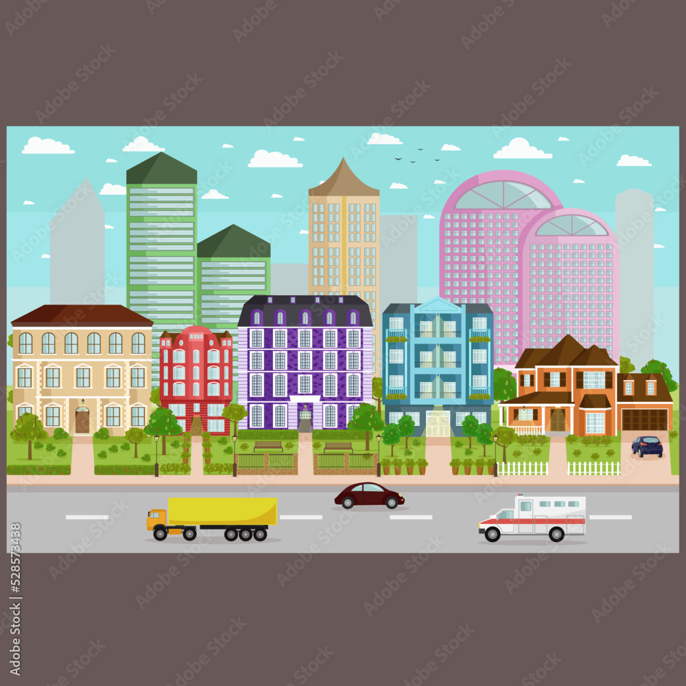 Obraz premium houses in the city