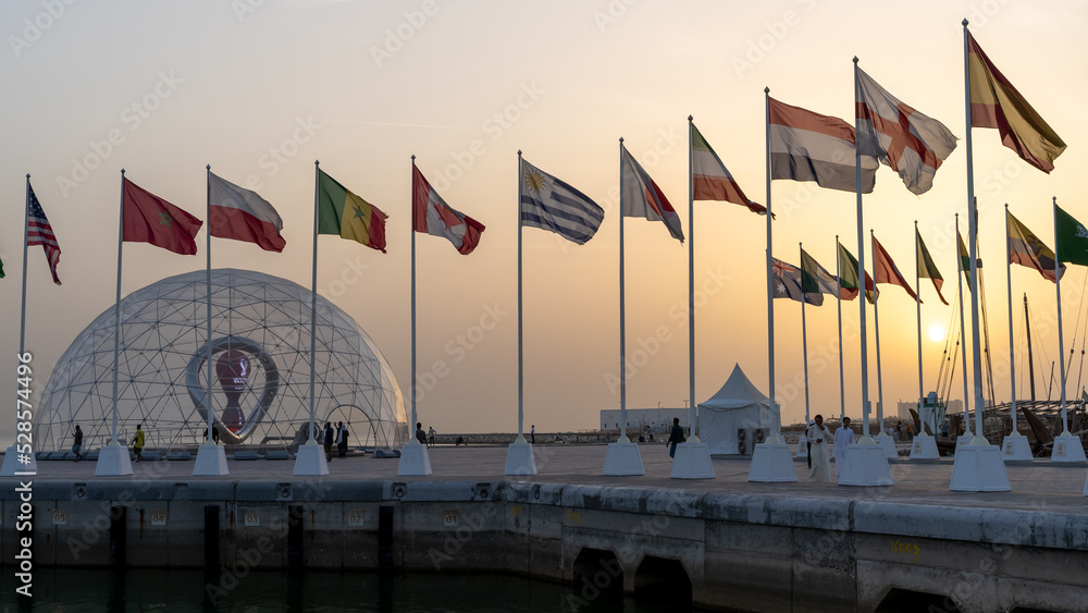 Qatar 2022 Official Countdown Clock at the corniche Stock Photo Adobe
