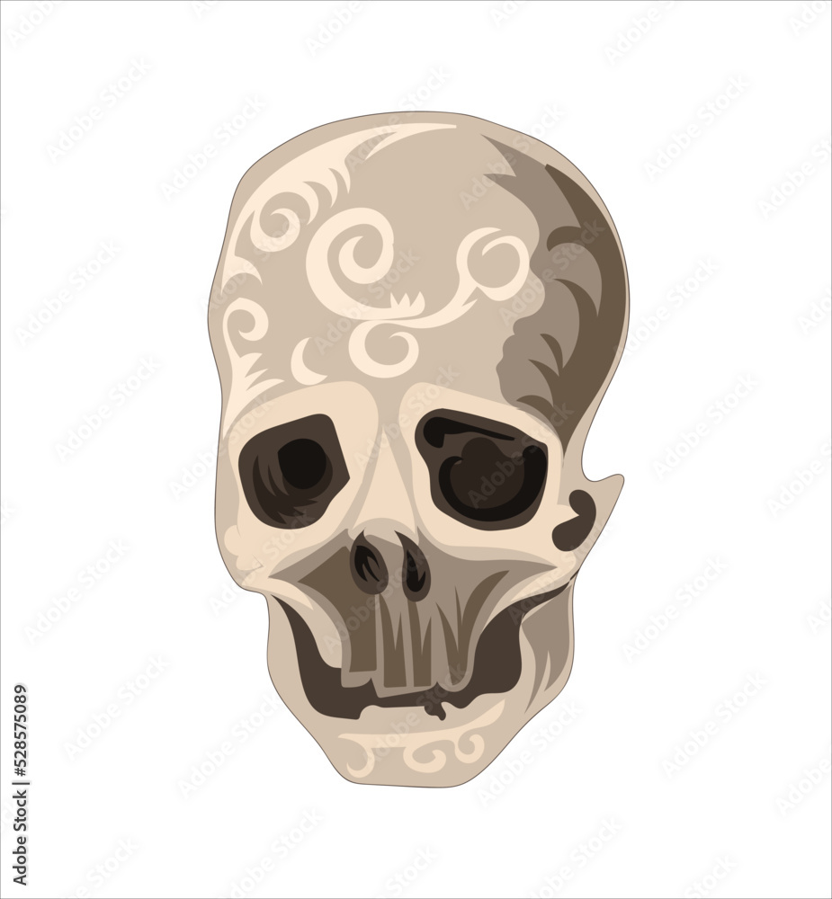 Fototapeta premium religious icon skull vector illustration 