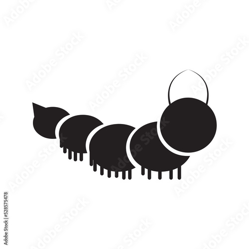 Agriculture worm caterpillar icon | Black Vector illustration |