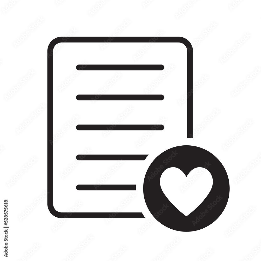 Wishlist icon in flat style. Love letter, like document vector illustration on white isolated background. Favorite list business concept. Wishlist icon in flat style. Love letter, like document vector illustration on white isolated background. Favorite list business concept.
