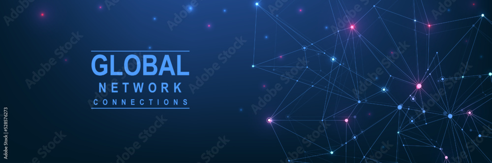 Global network connection concept. Big data visualization. Social network communication in the global computer networks. Internet technology. Business. Science. Vector illustration Global network connection concept. Big data visualization. Social network communication in the global computer networks. Internet technology. Business. Science. Vector illustration
