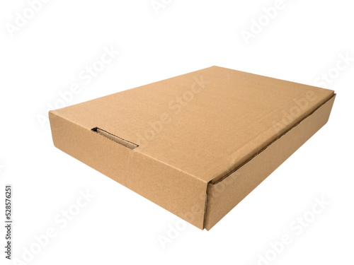 Flat cardboard box isolated transparent png photo