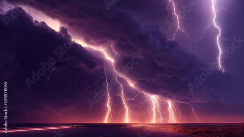 Lightning in Dark Cloudy Sky During Thunderstorm