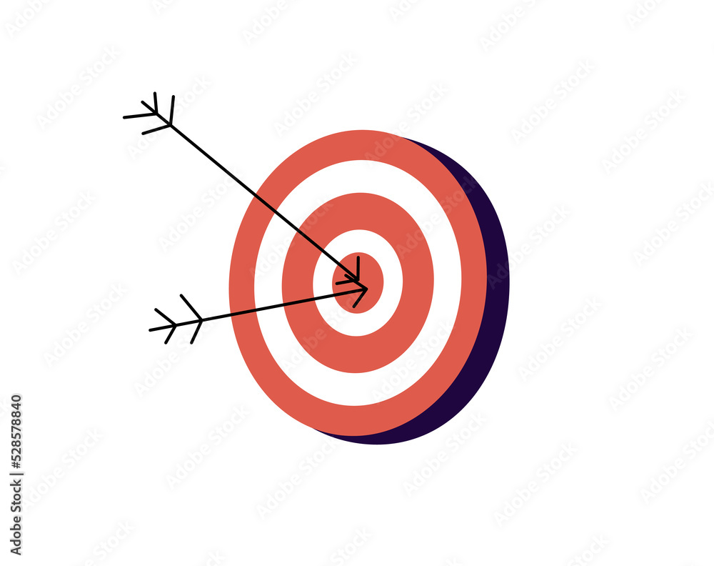 Target icon set on white background. Banner business flat icon. Archery target, reaching the goal in business icon Target icon set on white background. Banner business flat icon. Archery target, reaching the goal in business icon