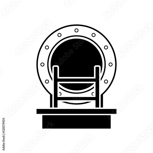 Tank cover for access of confined space work entry icon and symbol.