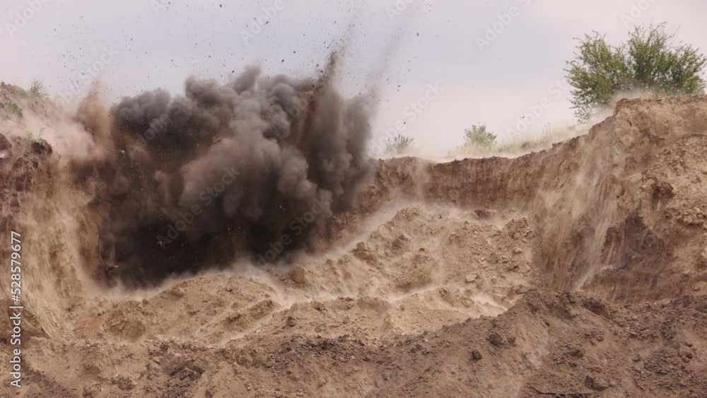 Fireball explosion with smoke, time bomb, timer counting down to explosion, explosions and dynamite, military detonation weapon, massive explosion and wall of fire made of napalm.