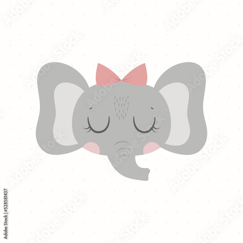 Cute animal. Cute little elephant. Childish print. Vector illustration
