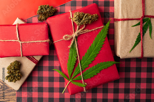 Cannabis Christmas gifts for the holiday theme.