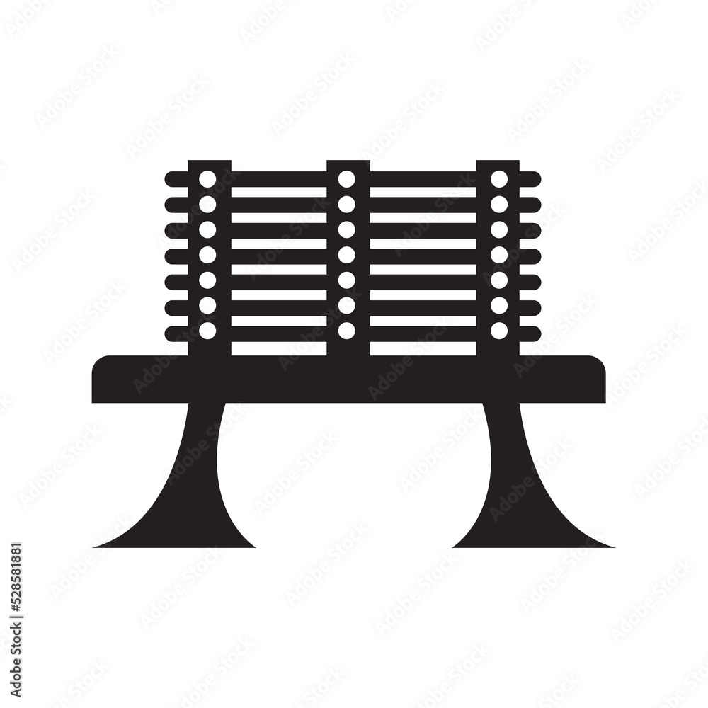 Garden outdoor sitting bench icon | Black Vector illustration | Garden outdoor sitting bench icon | Black Vector illustration |