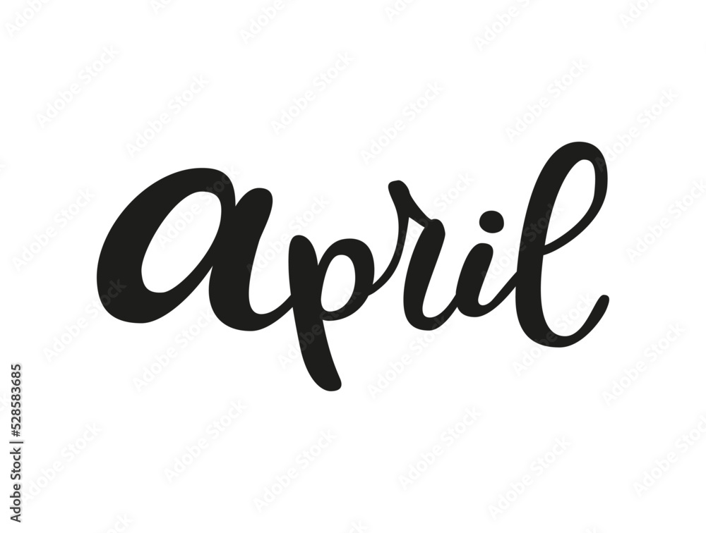 Months of the year. A beautiful and editable vector design of month April for a calendar, schedule, bullet journal, annual report, planner and agenda. Months of the year. A beautiful and editable vector design of month April for a calendar, schedule, bullet journal, annual report, planner and agenda.