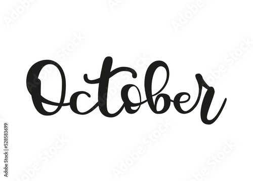 Months of the year. A beautiful and editable vector design of month October for a calendar, schedule, bullet journal, annual report, planner and agenda. 